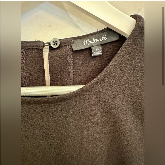 Black Madewell Mini Dress 3/4 flutter sleeves. Women’s Size extra small. - Picture 4 of 5